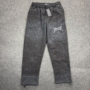 Primitive Skate Spin Fleece Sweatpants Men's Small Spiderweb Sun Fade Black New